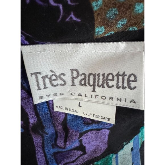 Vintage Très Paquette Byer California Womens Jacket L Shoulder Pads Ties - Picture 4 of 16